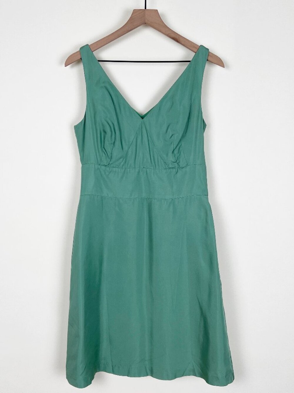 100% Silk BR A-Line Fit & Flare Midi Dress Wedding Guest Summer Formal Party - 6
